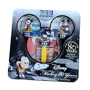 PEZ Disney Mickey Mouse 80 Years Collectibles Tin Set Limited Edition New Sealed